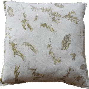 Eco-Printed Linen Blend Cushion Cover – Sustainable Botanical Print 60x60cm